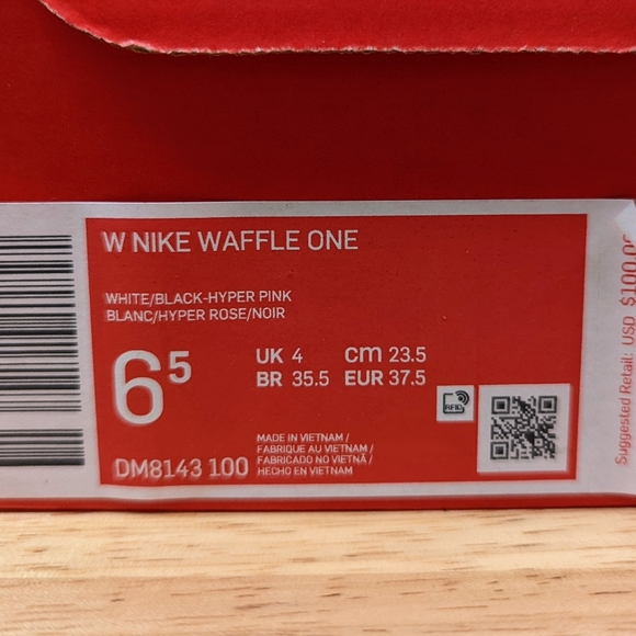 New With Box! Nike Waffle One SE Do You White/Black/Hyper Pink/Lime Glow Sz 6.5 - Picture 10 of 10